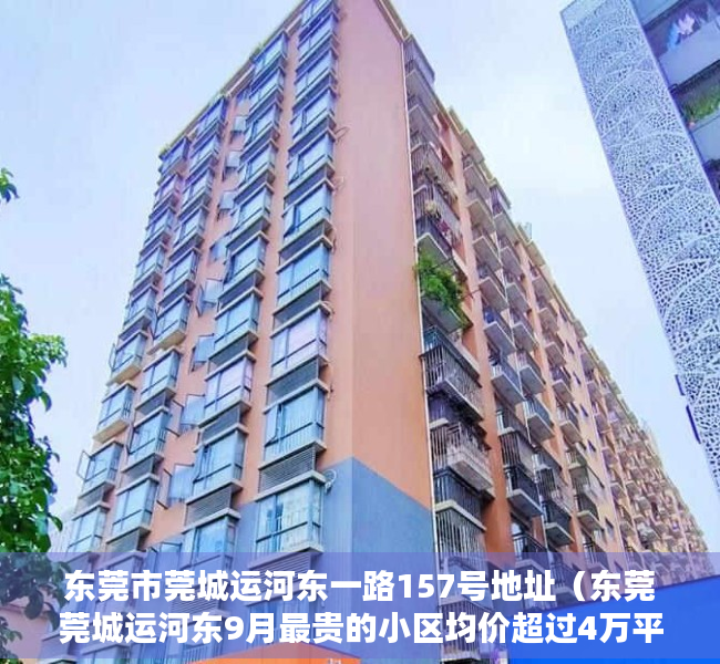 东莞市莞城运河东一路157号地址（东莞莞城运河东9月最贵的小区均价超过4万平，均价15106元平）