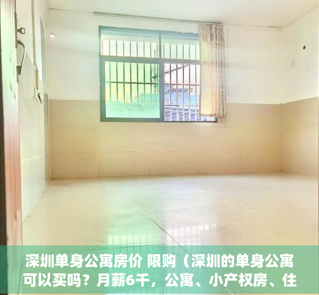 深圳单身公寓房价 限购（深圳的单身公寓可以买吗？月薪6千，公寓、小产权房、住宅买哪个）