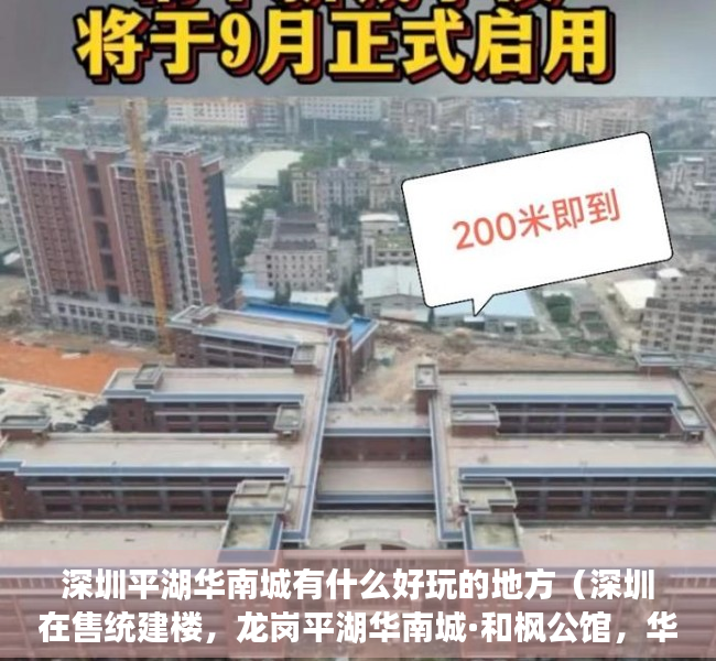 深圳平湖华南城有什么好玩的地方（深圳在售统建楼，龙岗平湖华南城·和枫公馆，华南城260万㎡商贸大城全系配套 集体大红本性质 10号线华南城地铁站 深圳小产权交易）