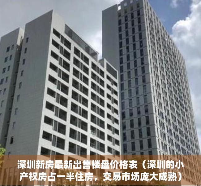 深圳新房最新出售楼盘价格表（深圳的小产权房占一半住房，交易市场庞大成熟）