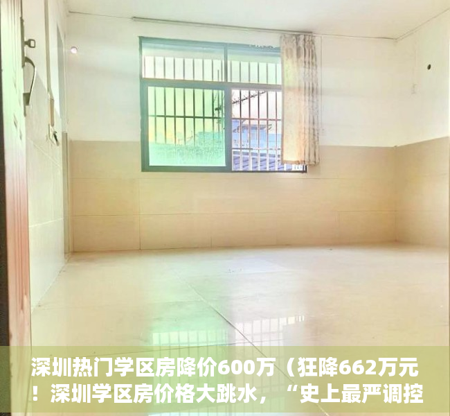 深圳热门学区房降价600万（狂降662万元！深圳学区房价格大跳水，“史上最严调控”发威）