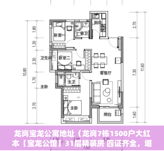 龙岗宝龙公寓地址（龙岗7栋1500户大红本【宝龙公馆】31层精装房 四证齐全，堪比商品房）