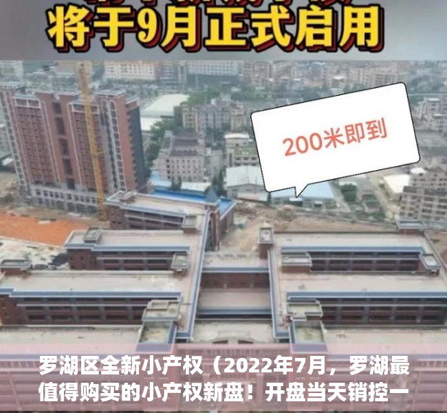 罗湖区全新小产权（2022年7月，罗湖最值得购买的小产权新盘！开盘当天销控一半！）