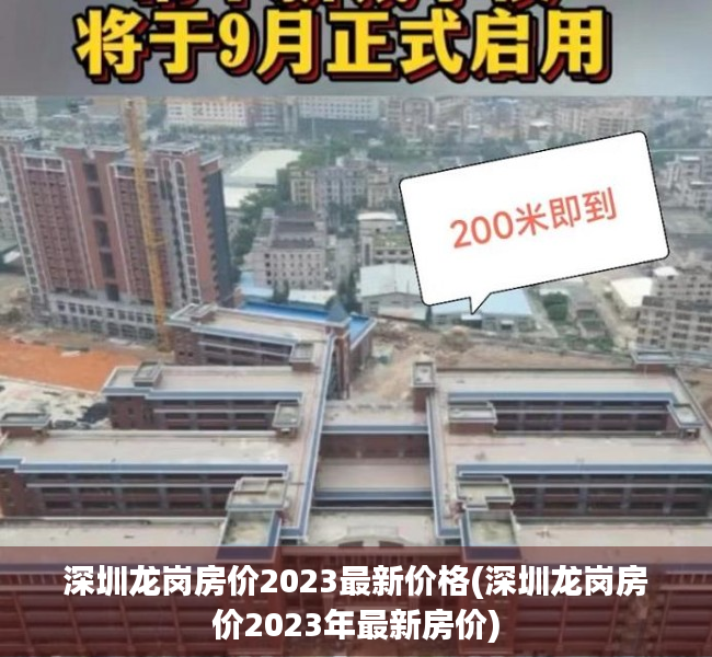 深圳龙岗房价2023最新价格(深圳龙岗房价2023年最新房价)