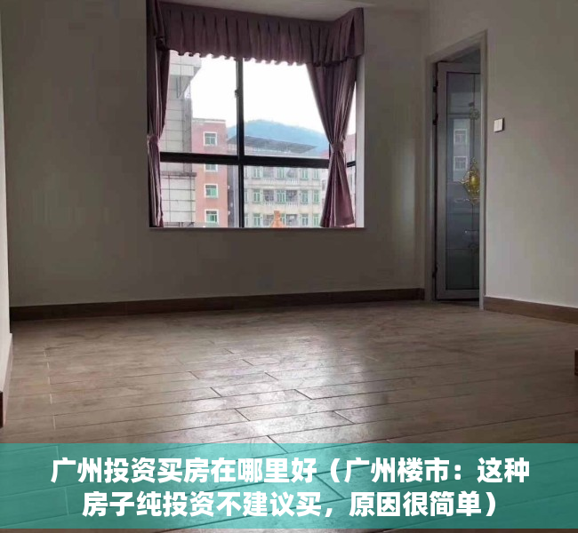 广州投资买房在哪里好（广州楼市：这种房子纯投资不建议买，原因很简单）