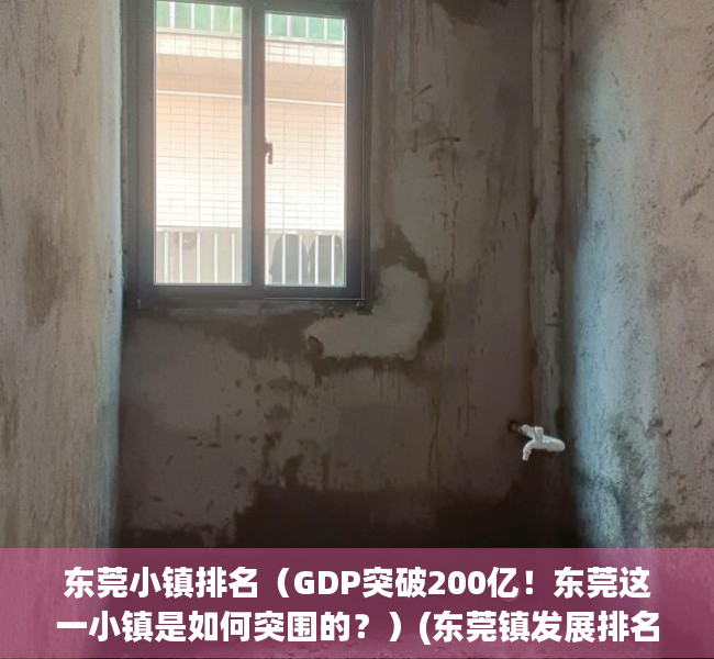 东莞小镇排名（GDP突破200亿！东莞这一小镇是如何突围的？）(东莞镇发展排名)